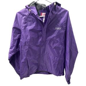 Coleman Jacket Pullover Multitec Rain Jacket Purple Size Small Oversized Hooded